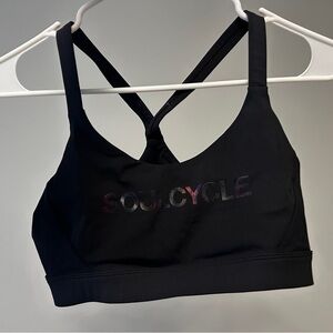 SoulCycle Women's Black Sports Bra with Logo